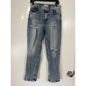 Lucky Brand Distressed High Rise Light Wash Blue Denim Jeans Women's Size 6/28